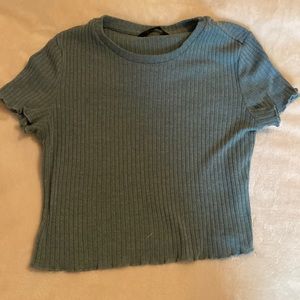 Blue Medium Shein Ribbed Crop Top